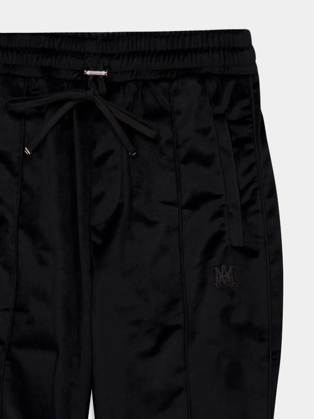 Black Velvet Flare Track Pants - Image 3