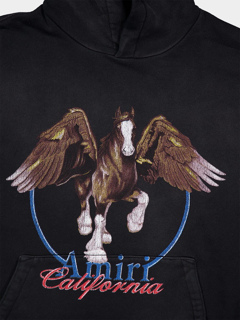 Black Vintage Wash Pegasus Cotton Sweatshirt - Image 3