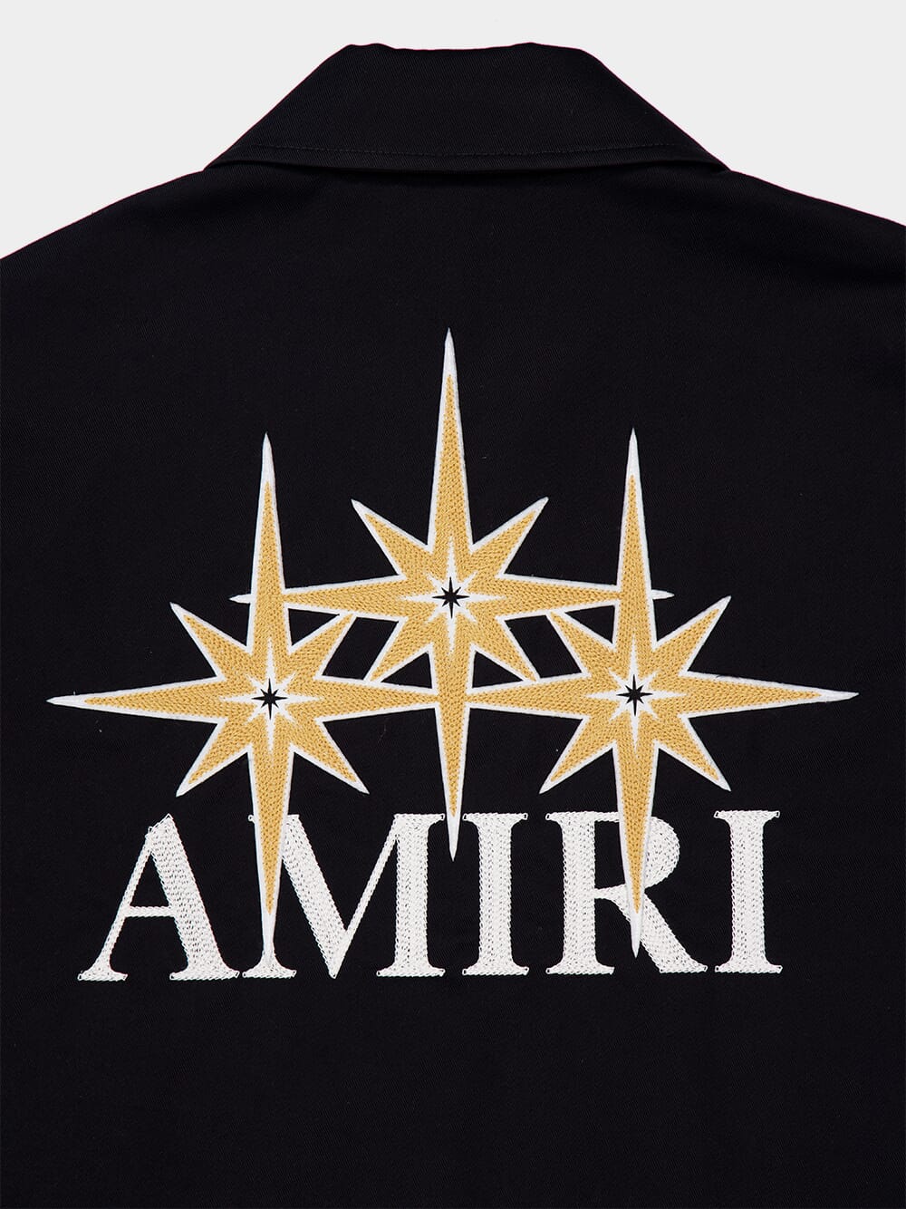 Black Zipped Starburst Cotton Blouson - Image 4