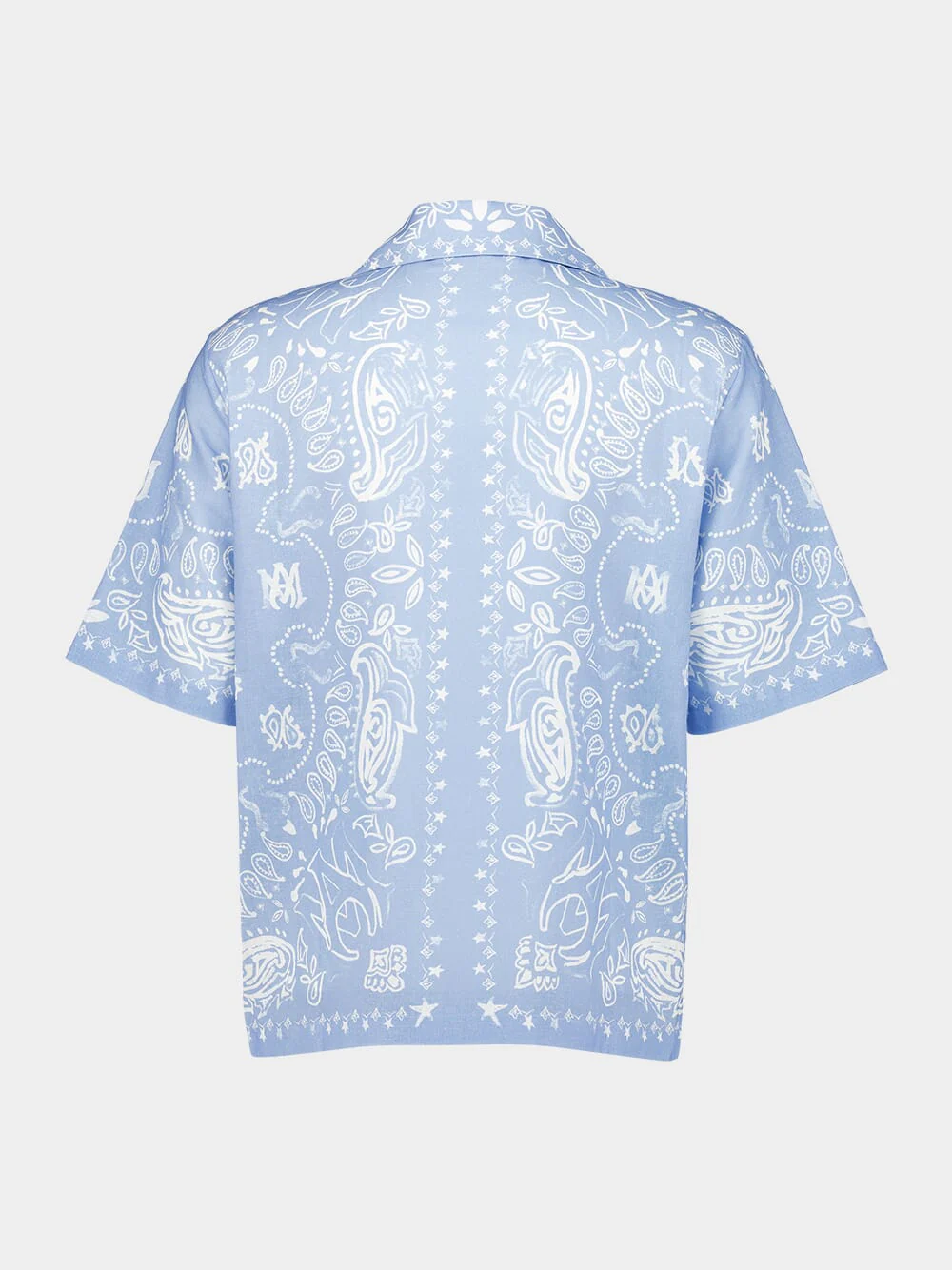 Blue Bandana Watercolor Camp Shirt - Image 3
