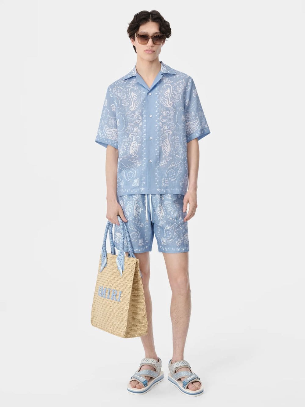 Blue Bandana Watercolor Shorts - Image 2