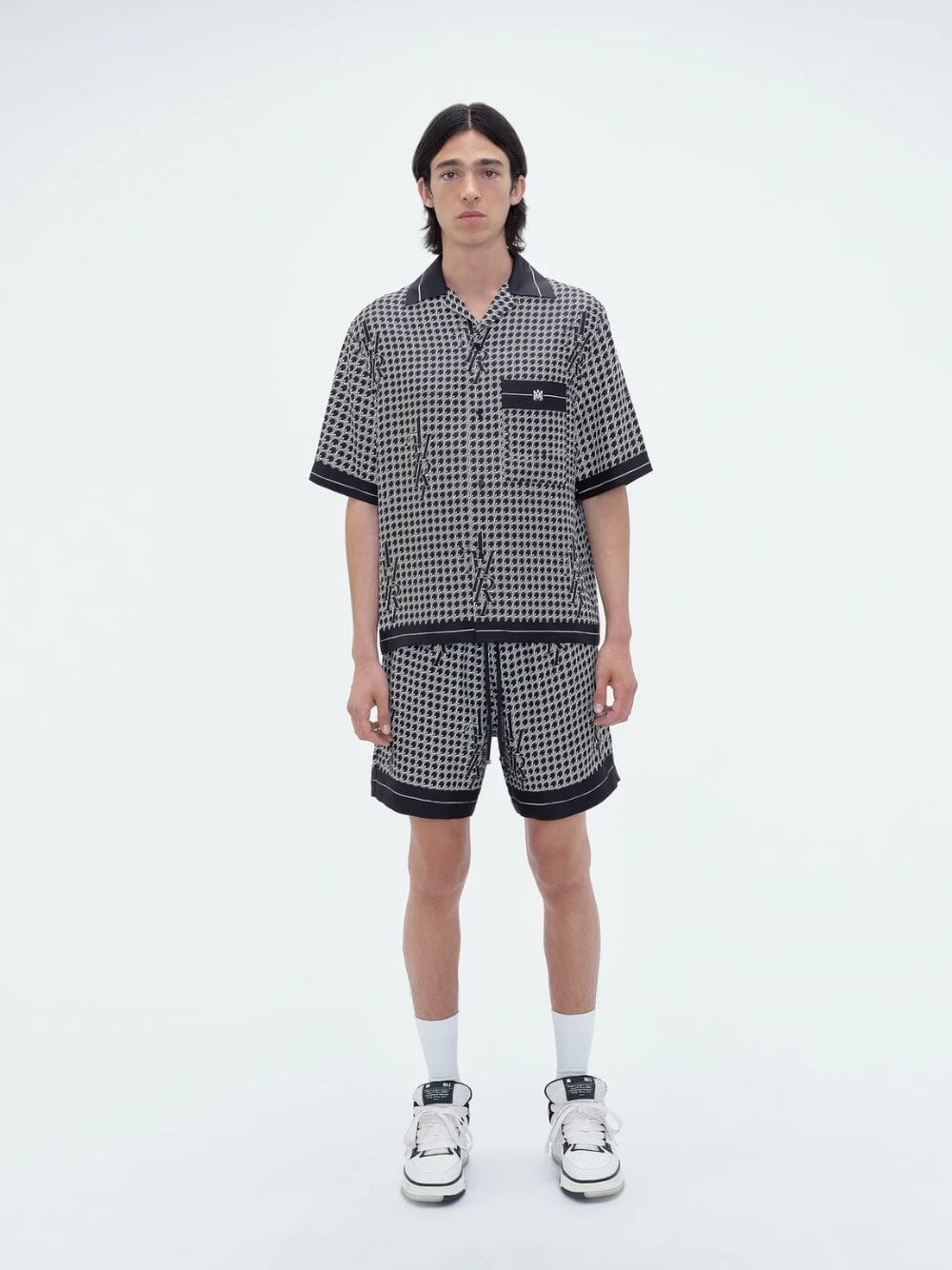 Staggard Houndstooth Silk Shorts - Image 2