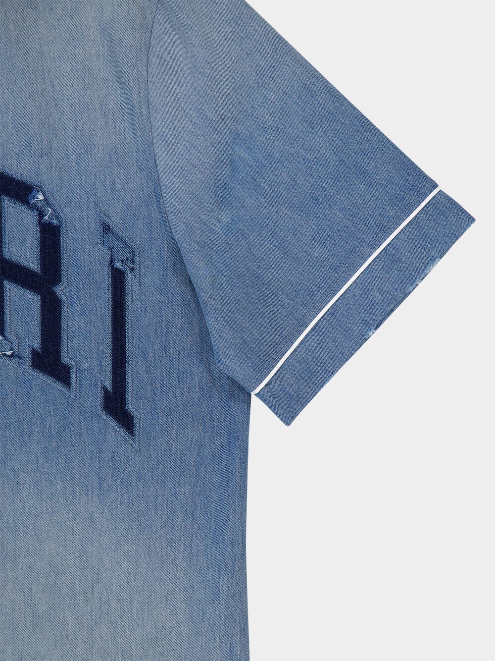 Sunfaded Denim Baseball Shirt - Image 6