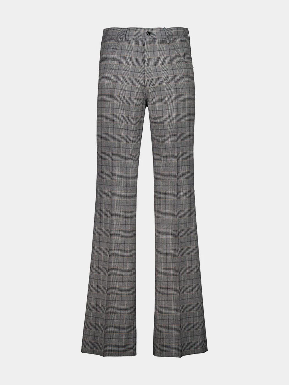 Dark Grey Check Boot Cut Pants