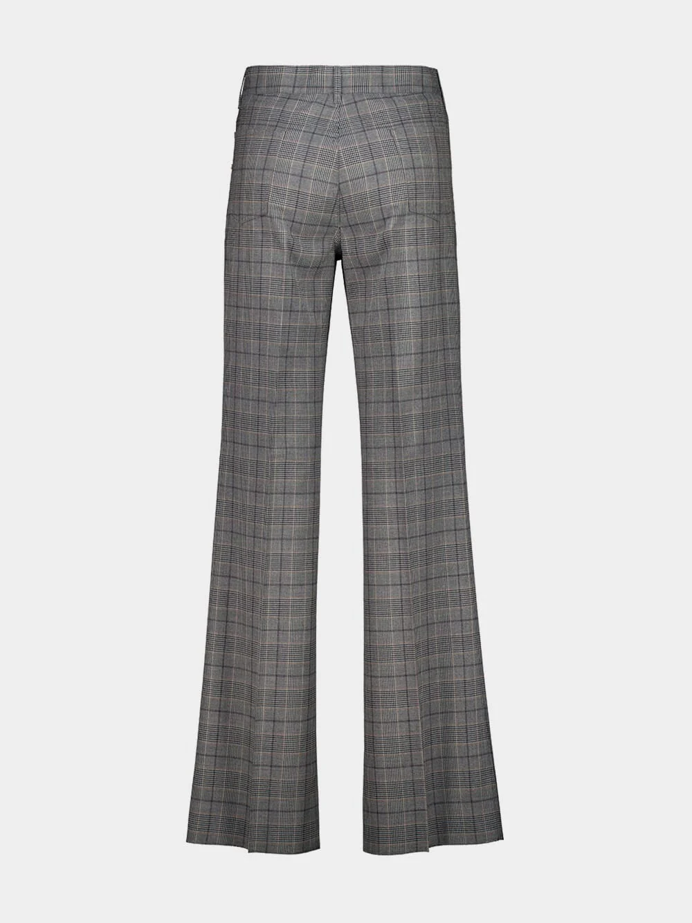 Dark Grey Check Boot Cut Pants - Image 2