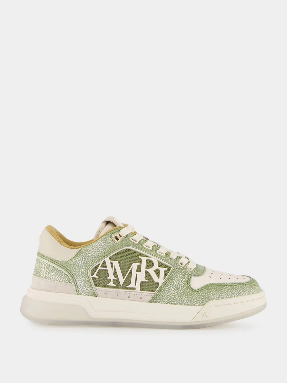 Green Tea Low-Top Leather Sneakers