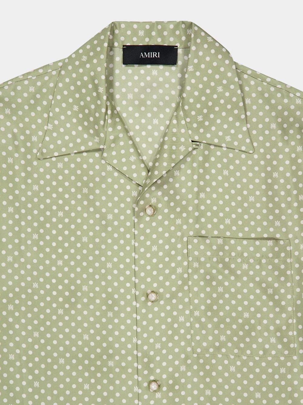 Green Tea Polka Dot Camp Silk Shirt - Image 3