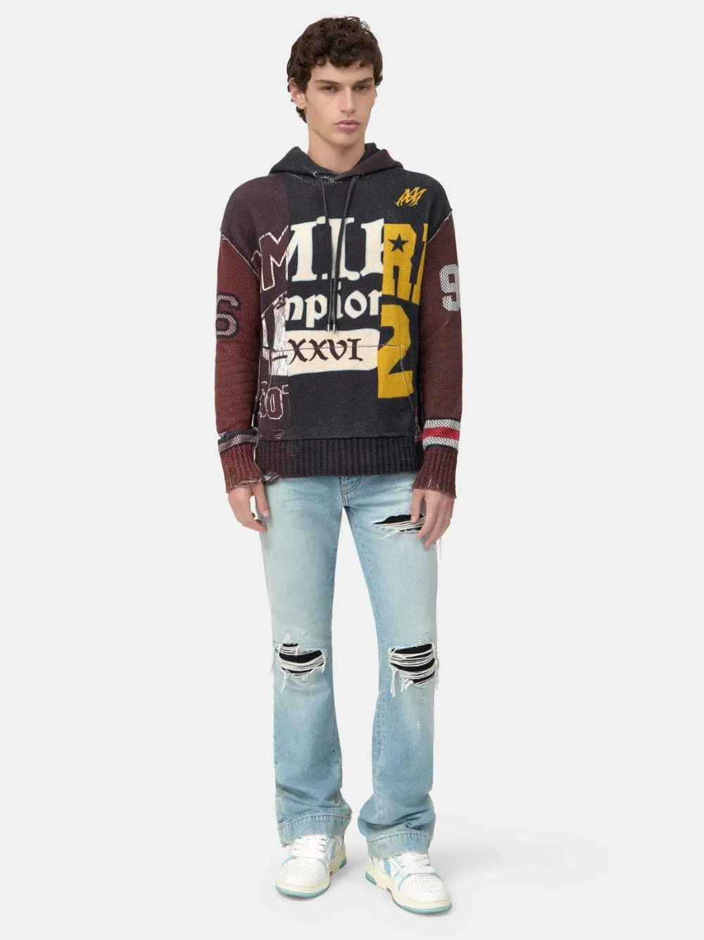 Multicolor Spliced Hooded Sweatshirt - Image 2