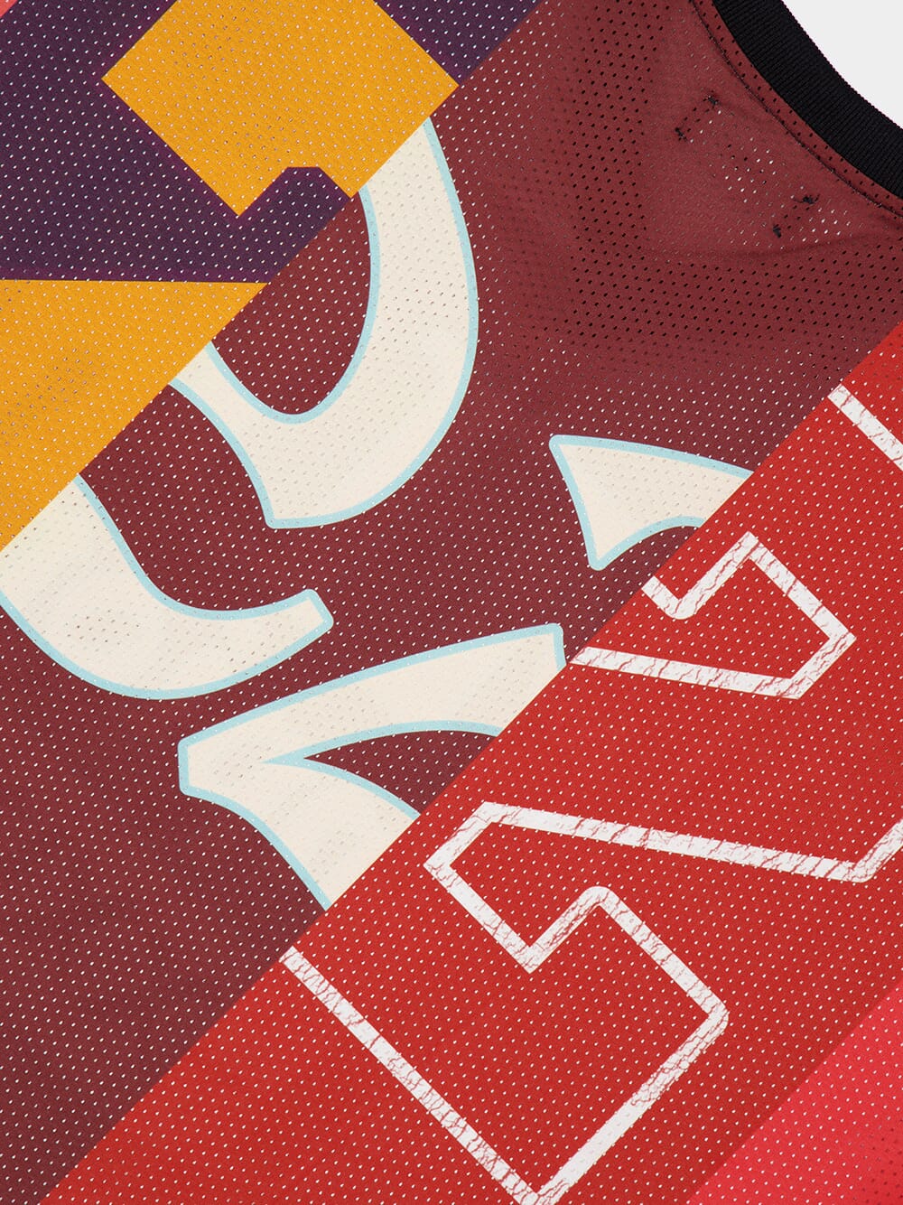 Red Oversized Spliced T-Shirt - Image 5