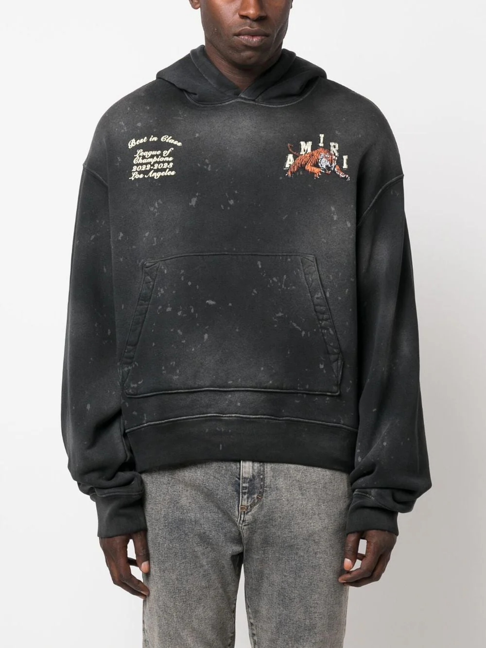 Vintage Tiger Rib-Trimmed Hoodie - Image 2