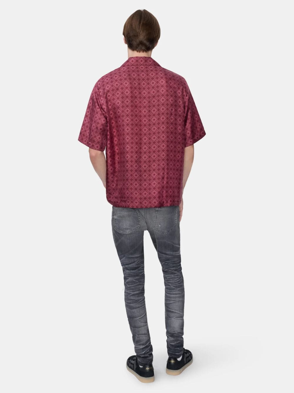 Wine Silk MA Quad Bowling Shirt - Image 4