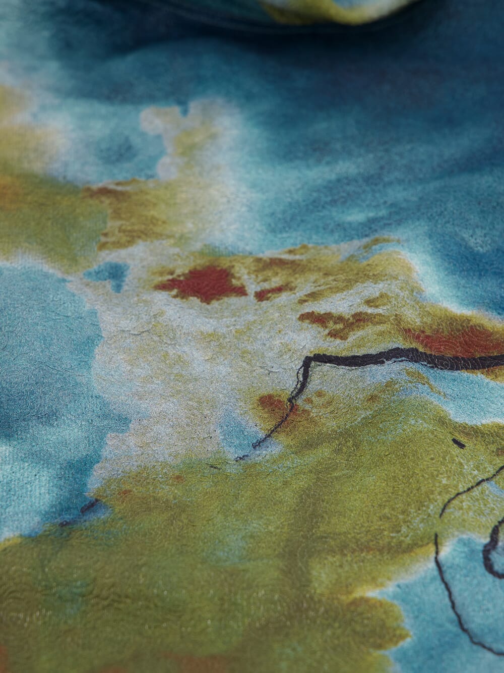Aqua Silk Jacquard Print Shirt - Image 5