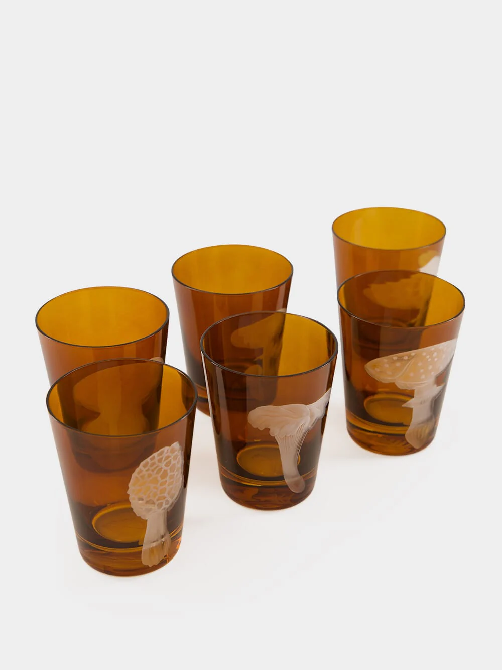 Walnut Brown Mushrooms Single Old Fashioned Set of 6 - Image 2