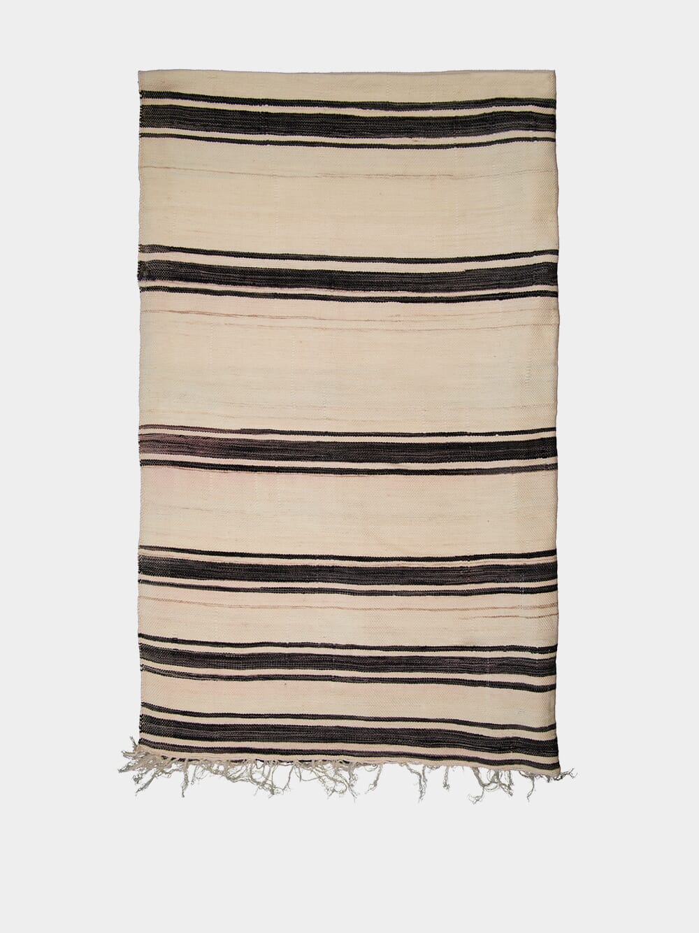 Assymetric Black Striped Rug