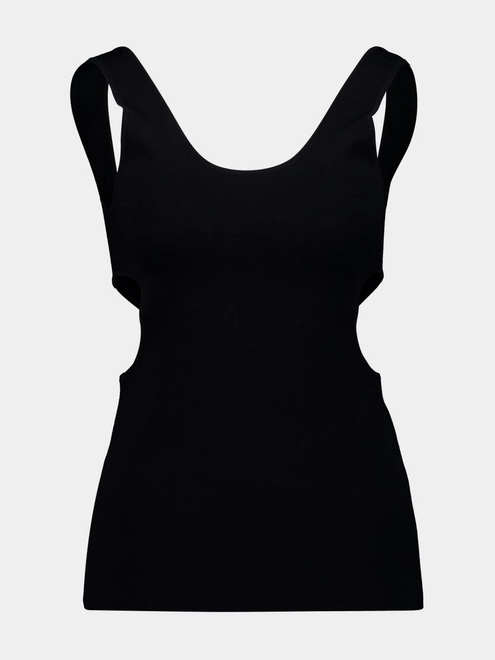 Black Double Faced Silk Cotton Tank