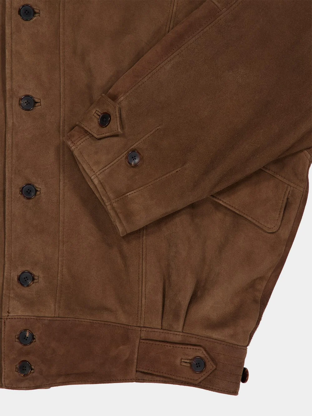 Dark Brown Silky Grain Suede Blouson - Image 4