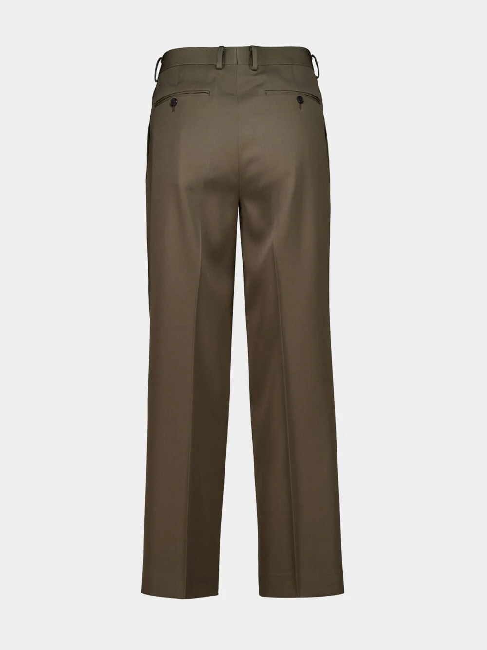 Dark Olive Green Light Wool Max Gabardine Slacks - Image 2
