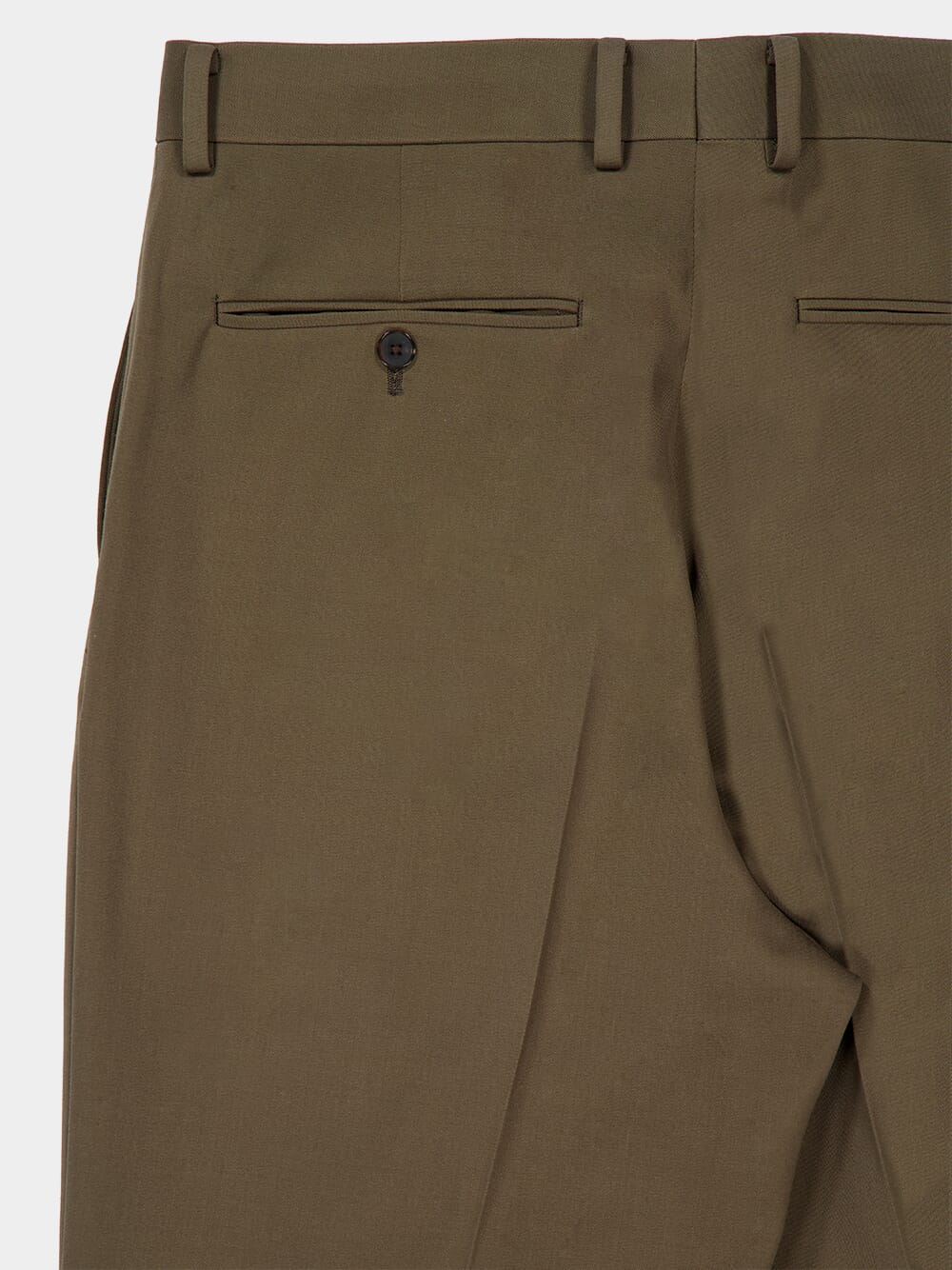 Dark Olive Green Light Wool Max Gabardine Slacks - Image 4