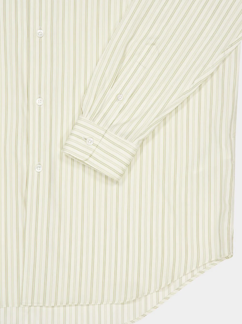 Ivory Cotton Silk Striped Shirt - Image 4