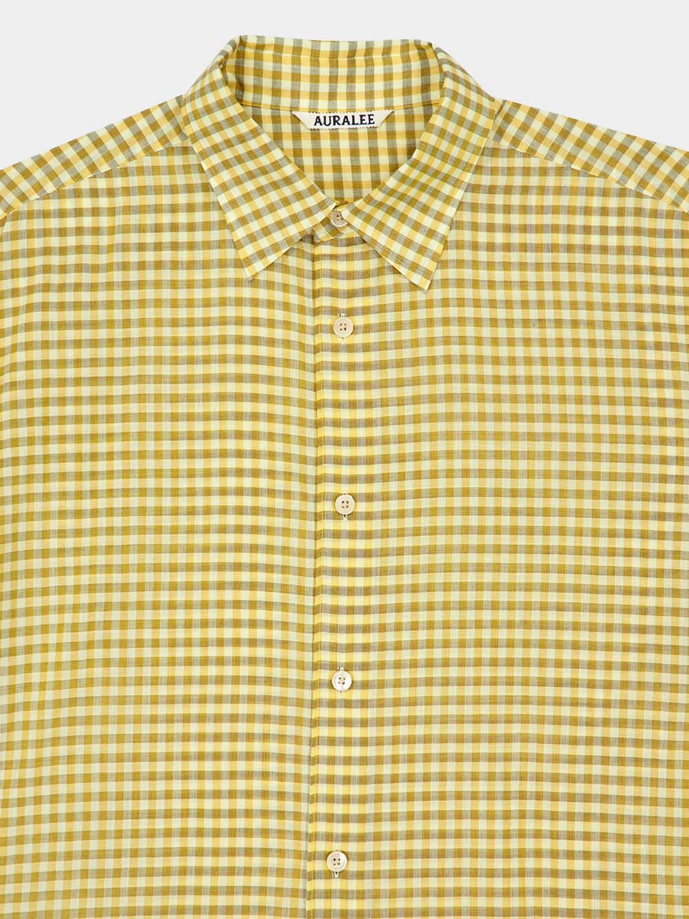 Mustard Gingham Check Airy Cotton Shirt - Image 3