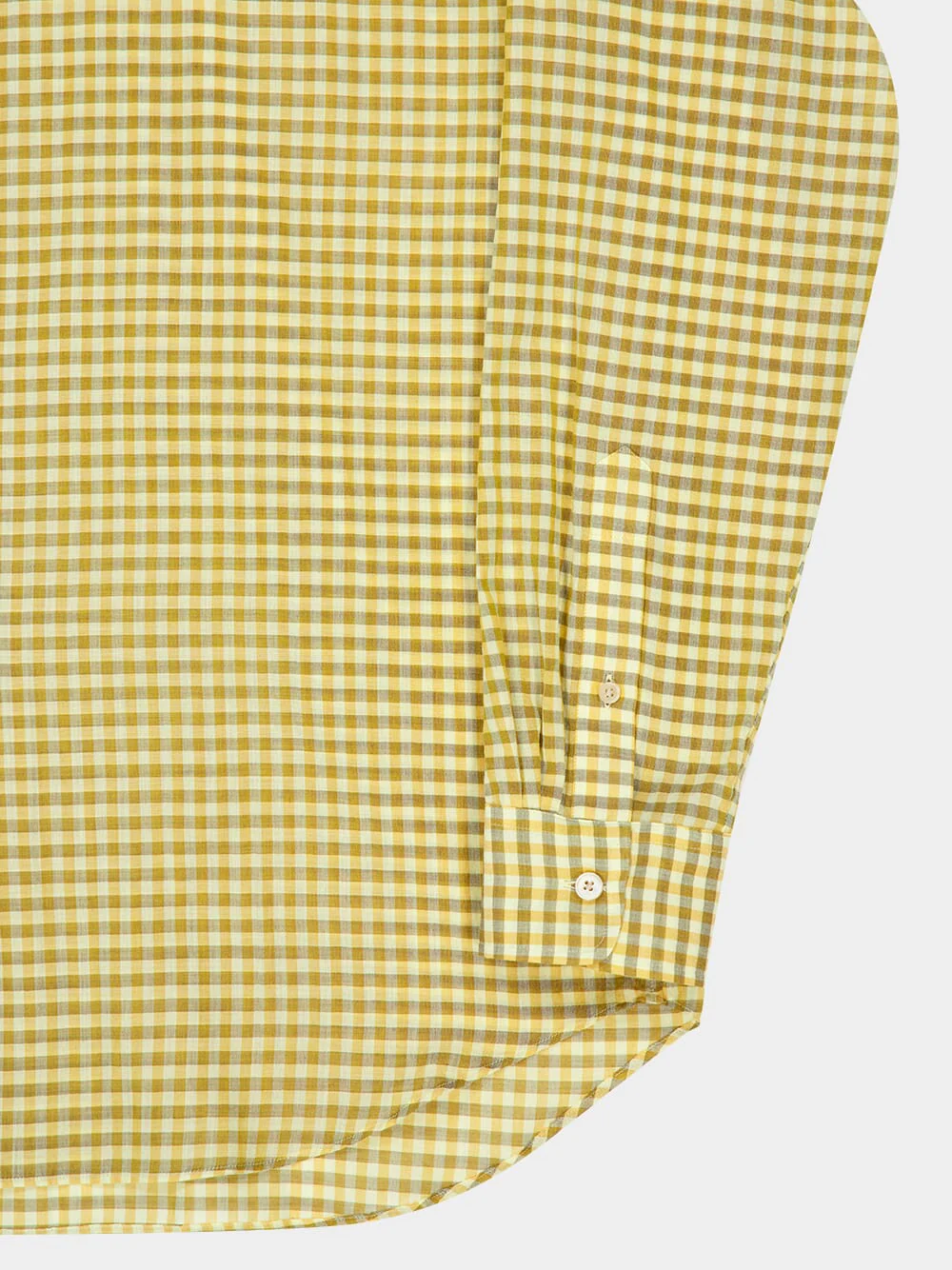 Mustard Gingham Check Airy Cotton Shirt - Image 4