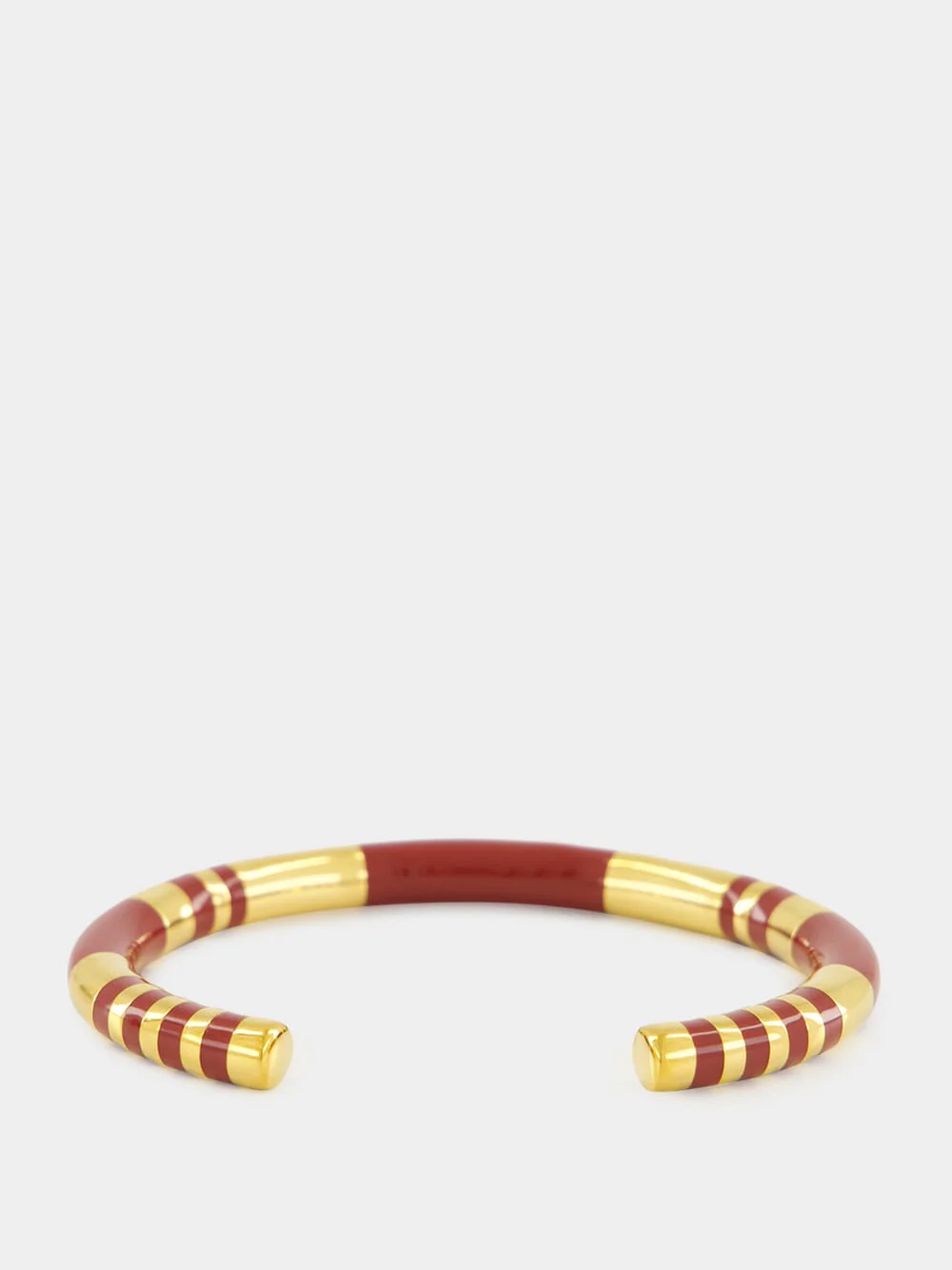 Burgundy Positano Striped Bangle - Image 2