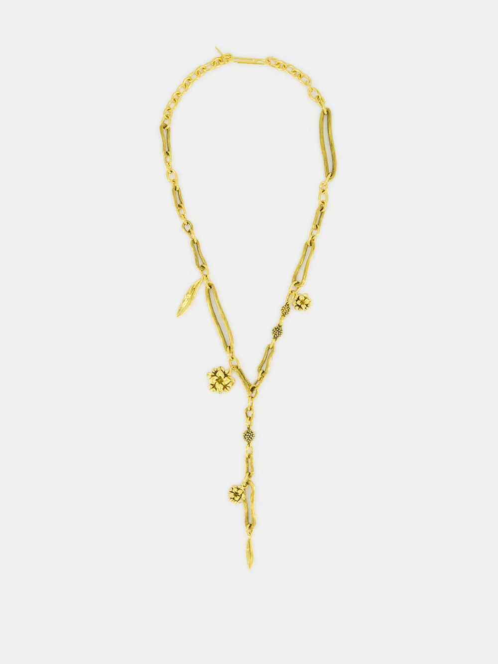 Gold Anthos Floral Charm Necklace