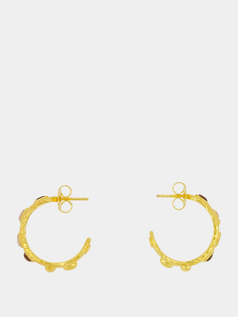 Gold Atalide Earrings with Garnet and Opal - Image 2