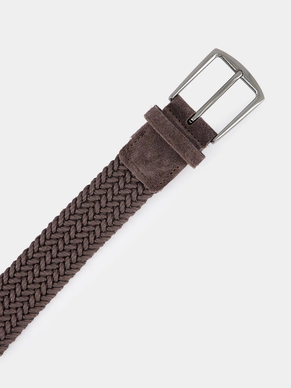 Chocolate Woven Suede Belt - Image 2