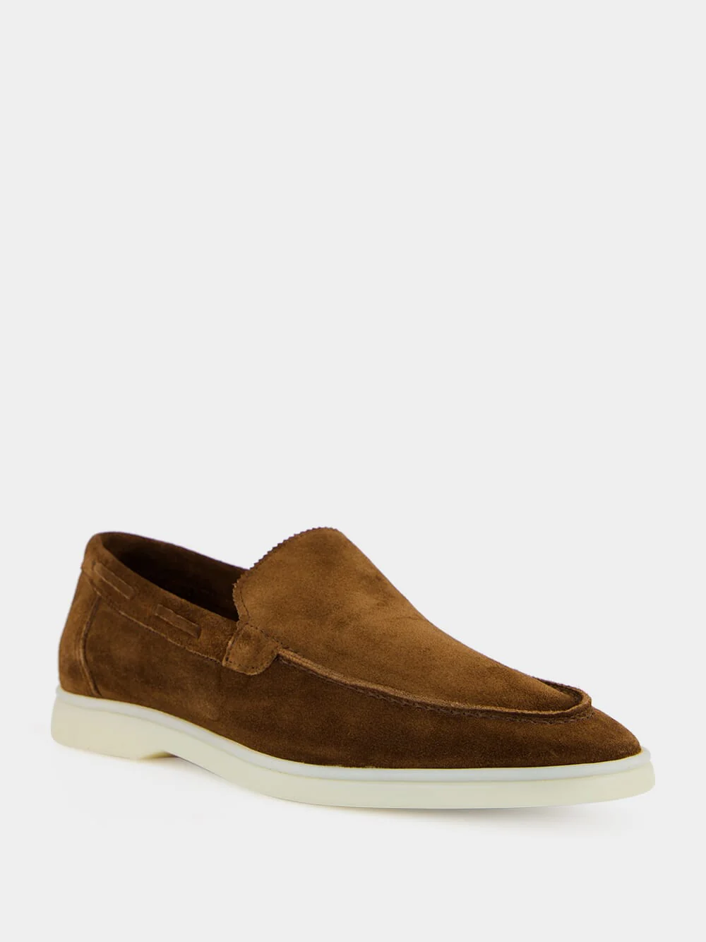 Chocolate Brown Suede Yacht Loafers - Image 2