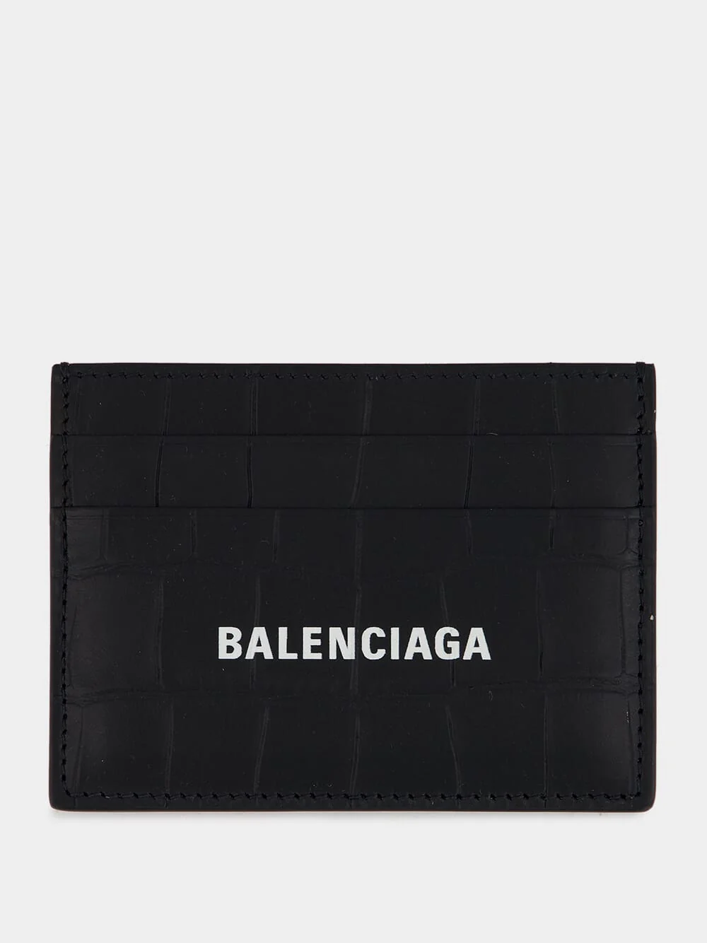 Matte Croc-Embossed Card Holder