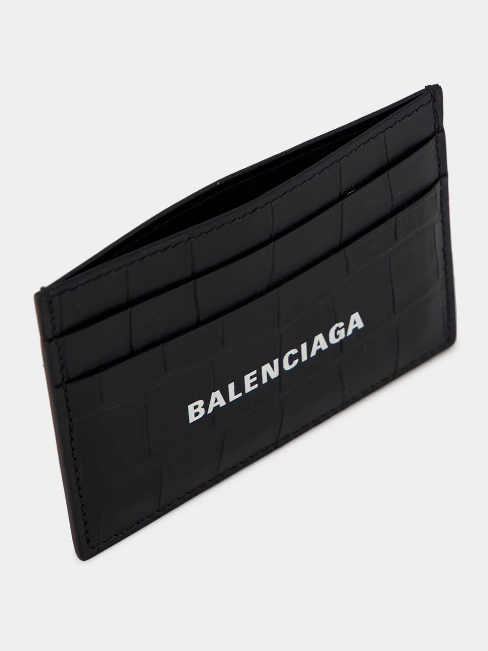 Matte Croc-Embossed Card Holder - Image 3