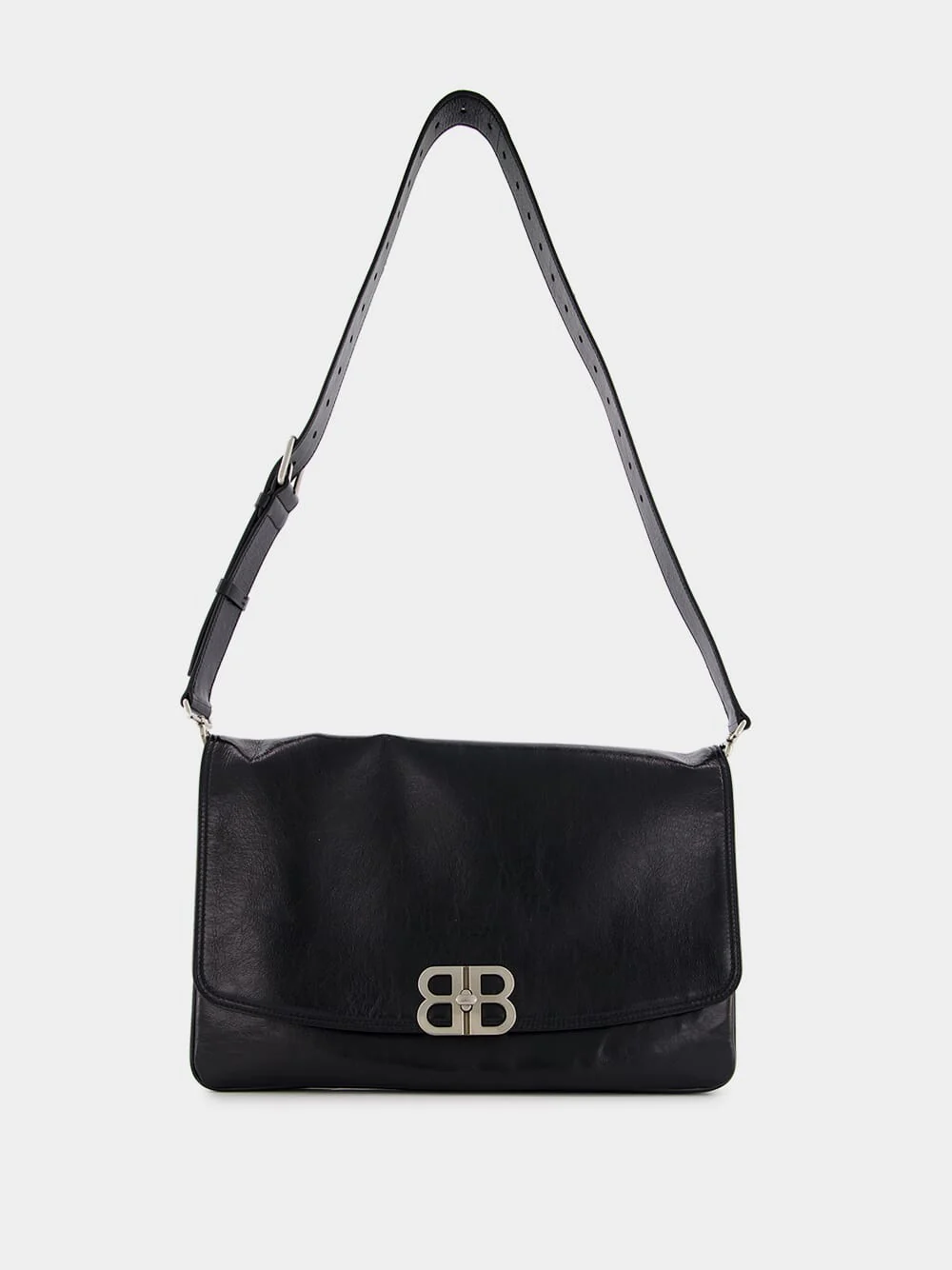 Black BB Soft Large Flap Bag - Image 3