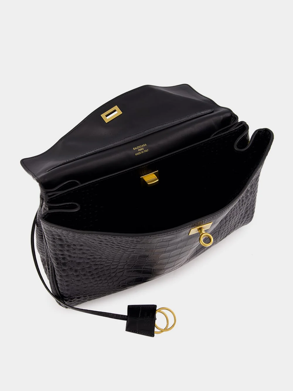 Black Rodeo Crocodile-Effect Leather Tote Bag - Image 6