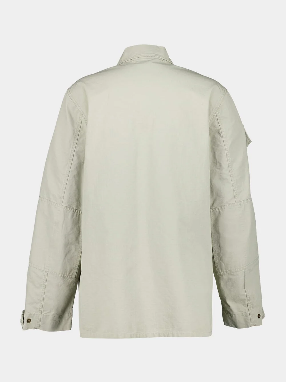 Beige Military Cotton Ripstop Shirt Jacket - Image 2