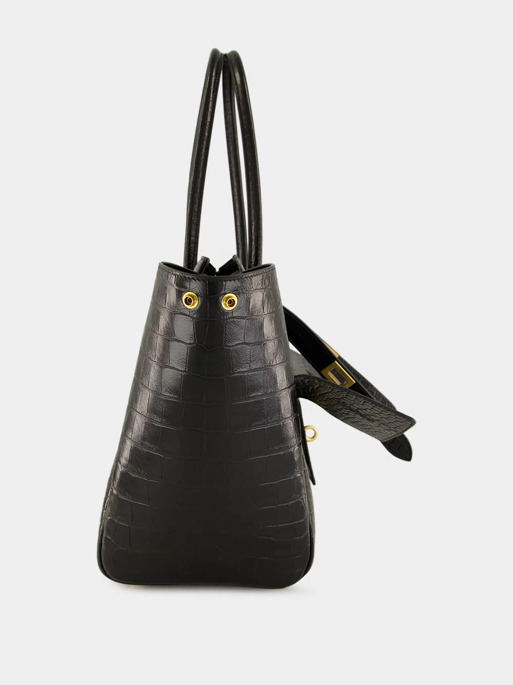 Bel Air Medium Carry All Bag in Black Croc - Image 5