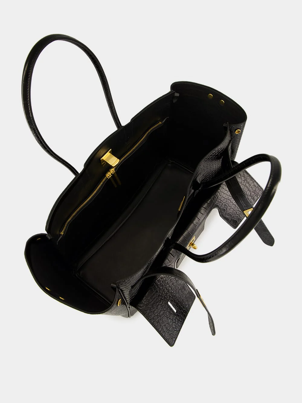 Bel Air Medium Carry All Bag in Black Croc - Image 7
