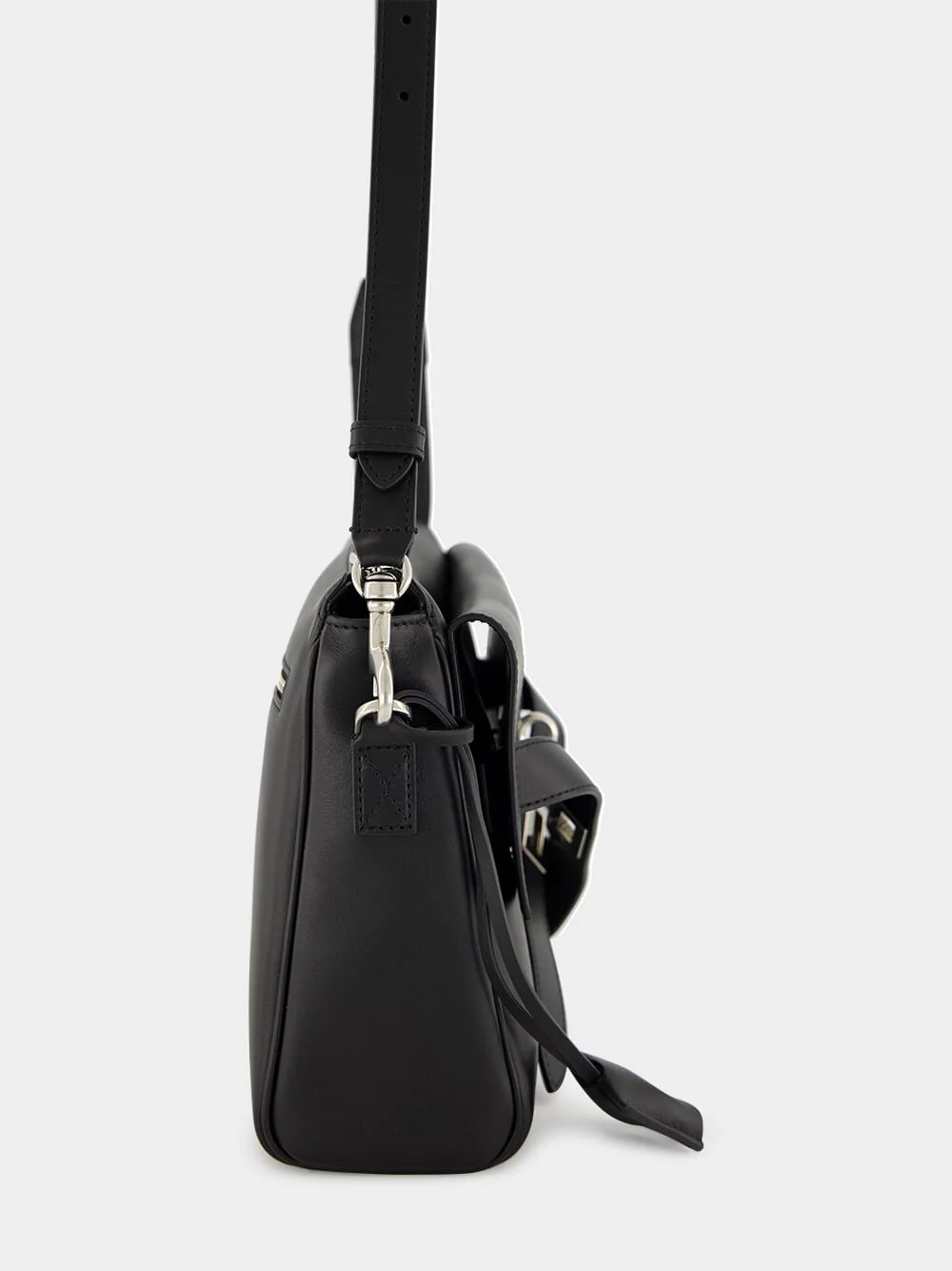 Bel Air Small Zipped Messenger Bag Black - Image 4