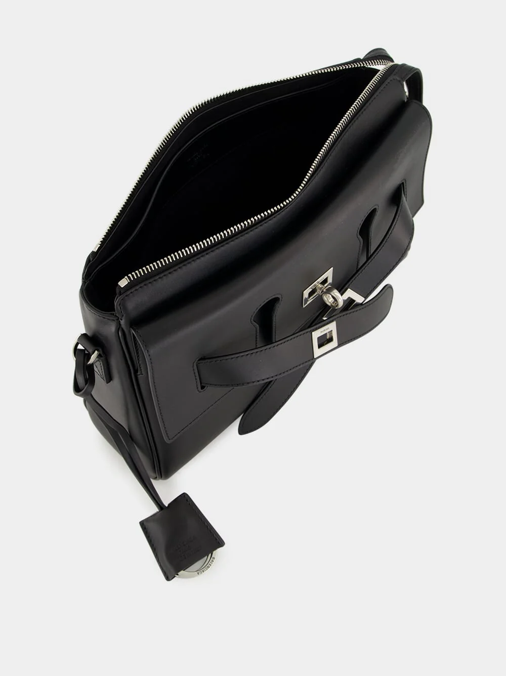 Bel Air Small Zipped Messenger Bag Black - Image 6