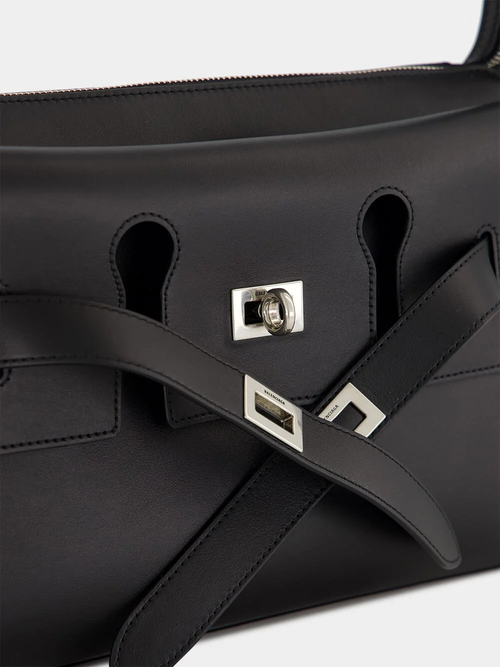 Bel Air Small Zipped Messenger Bag Black - Image 7