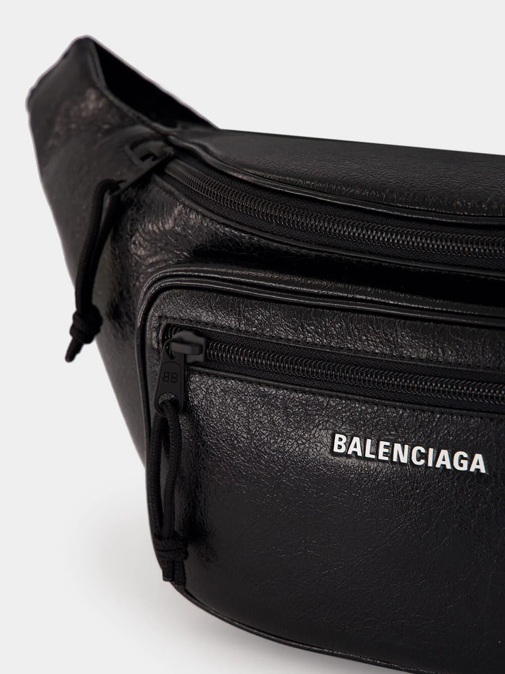 Black Explorer Leather Belt Bag - Image 7
