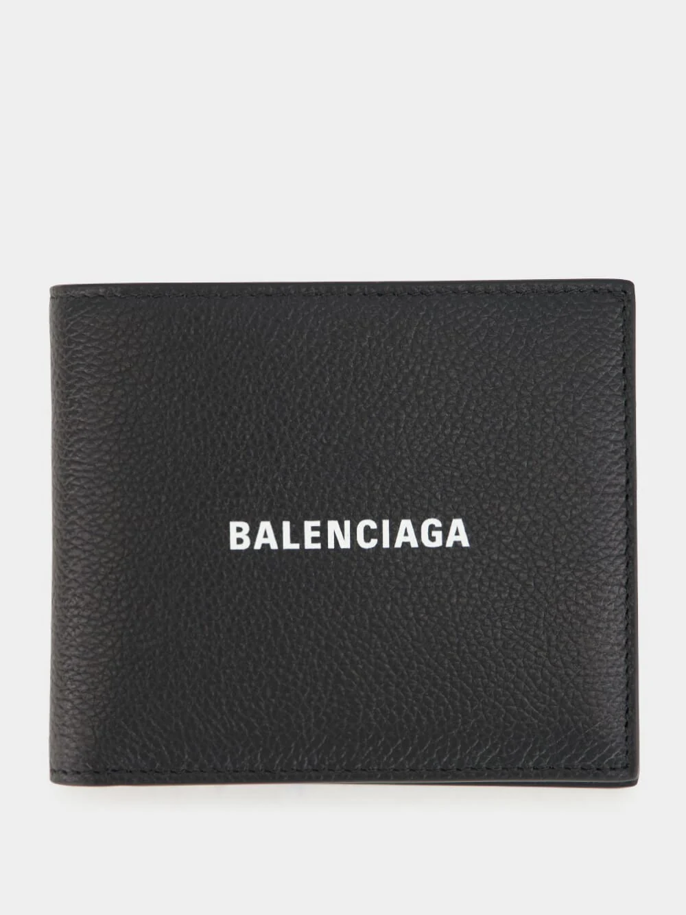 Black Cash Square Folded Leather Wallet