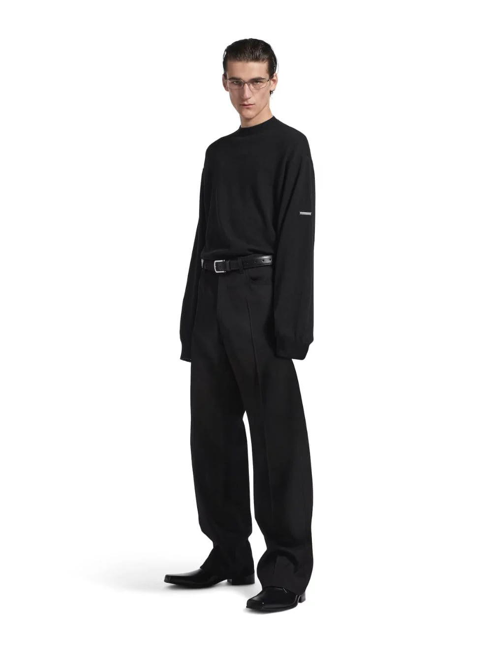 Black Cashmere Crewneck Sweater - Image 2