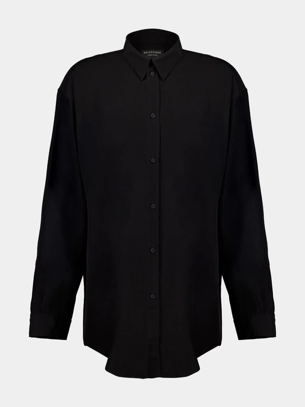 Black Crinkled Fluid Shirt