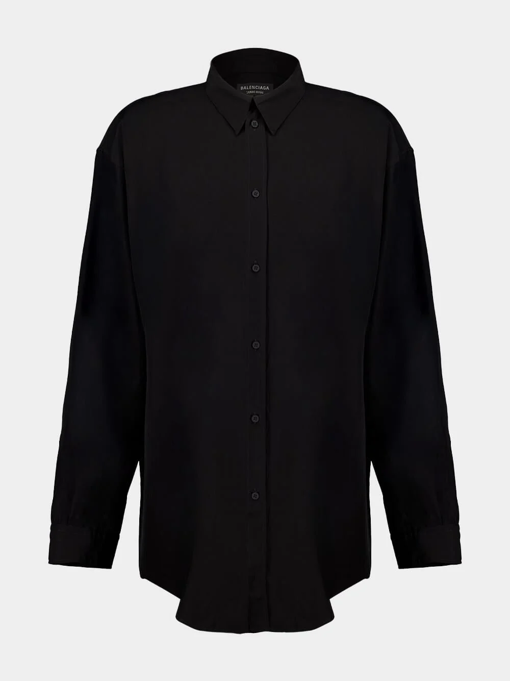 Black Crinkled Fluid Shirt - Image 6