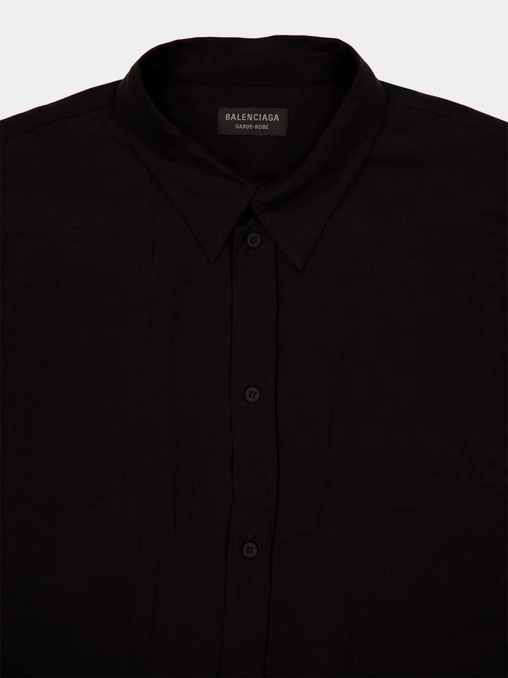 Black Crinkled Fluid Shirt - Image 8