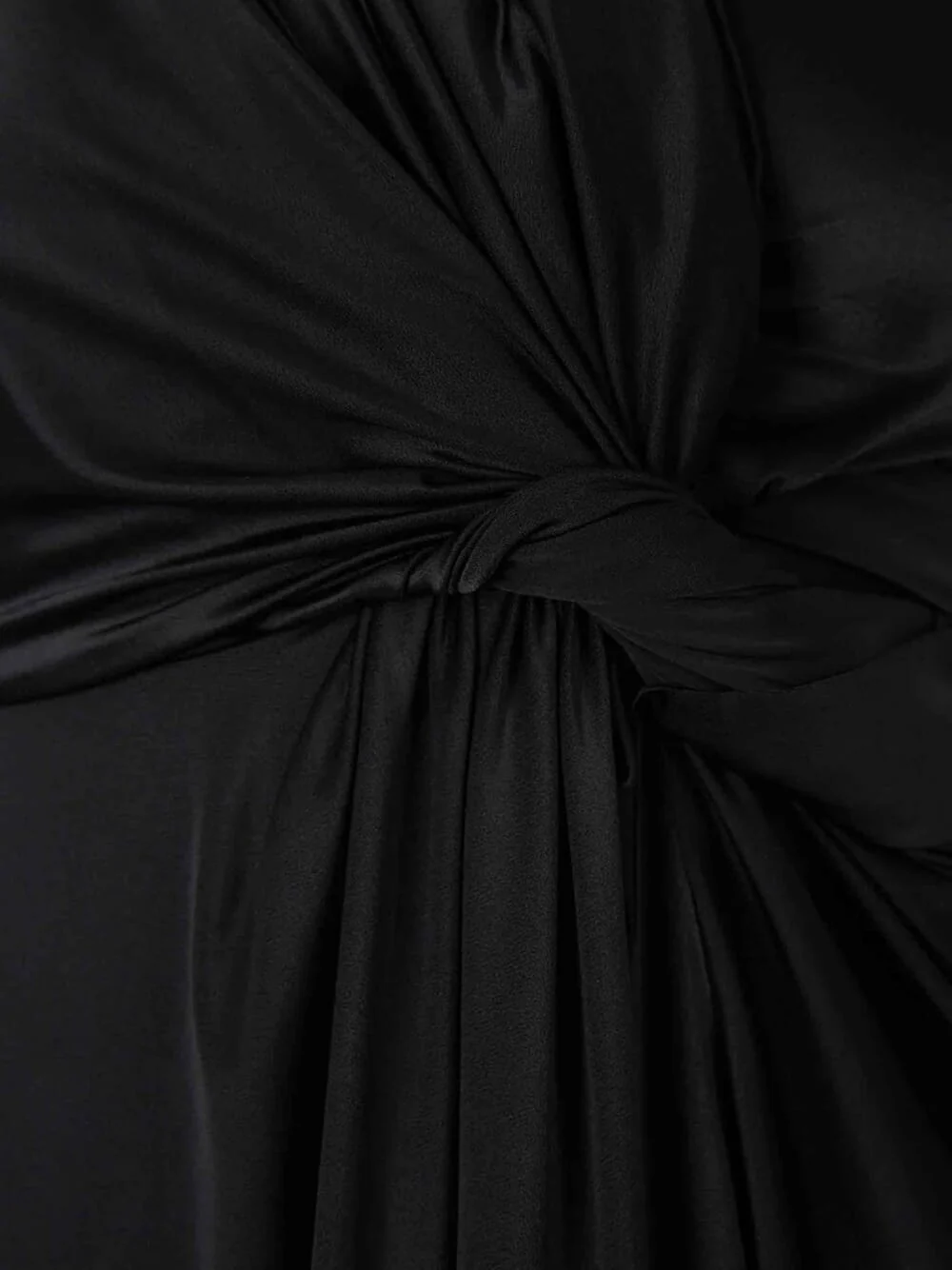 Black Draped Sleeveless Midi Dress - Image 3