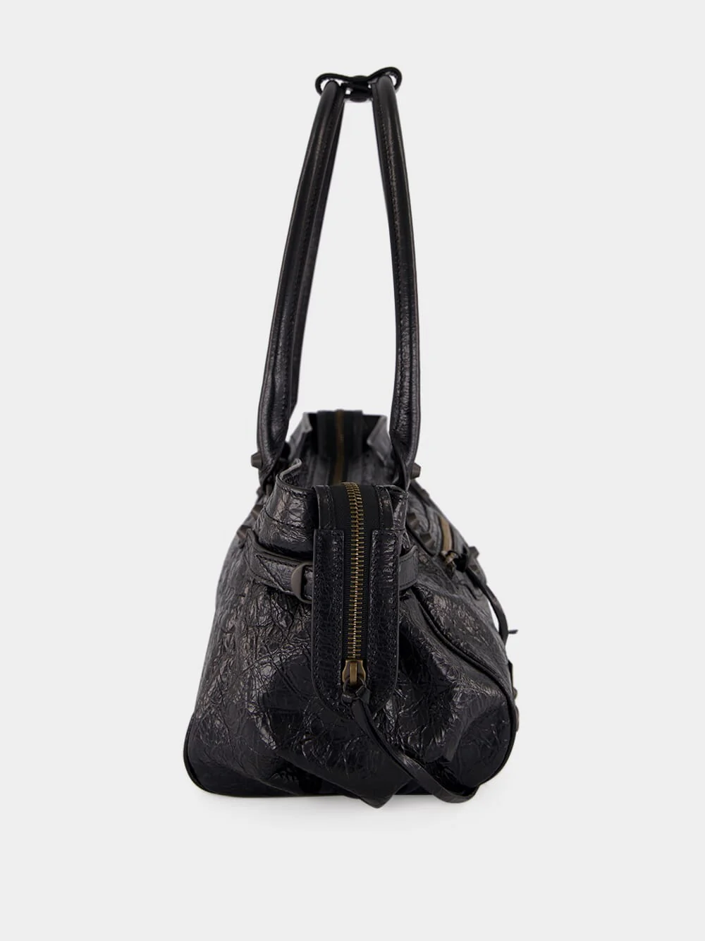 Black East-West Leather City Bag - Image 5
