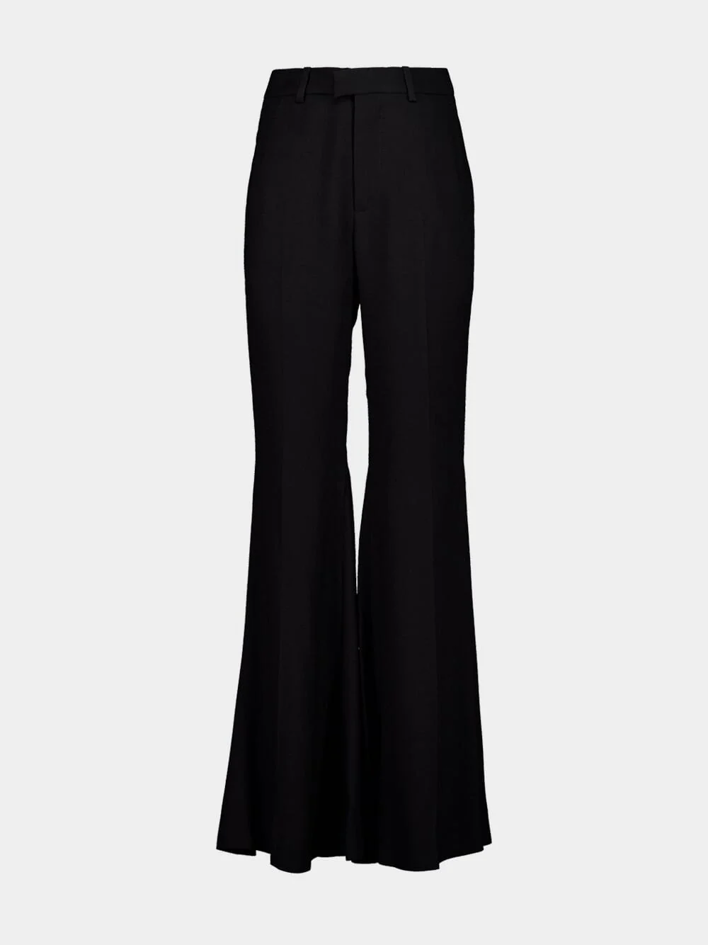 Black Fluid Flared Viscose Trousers