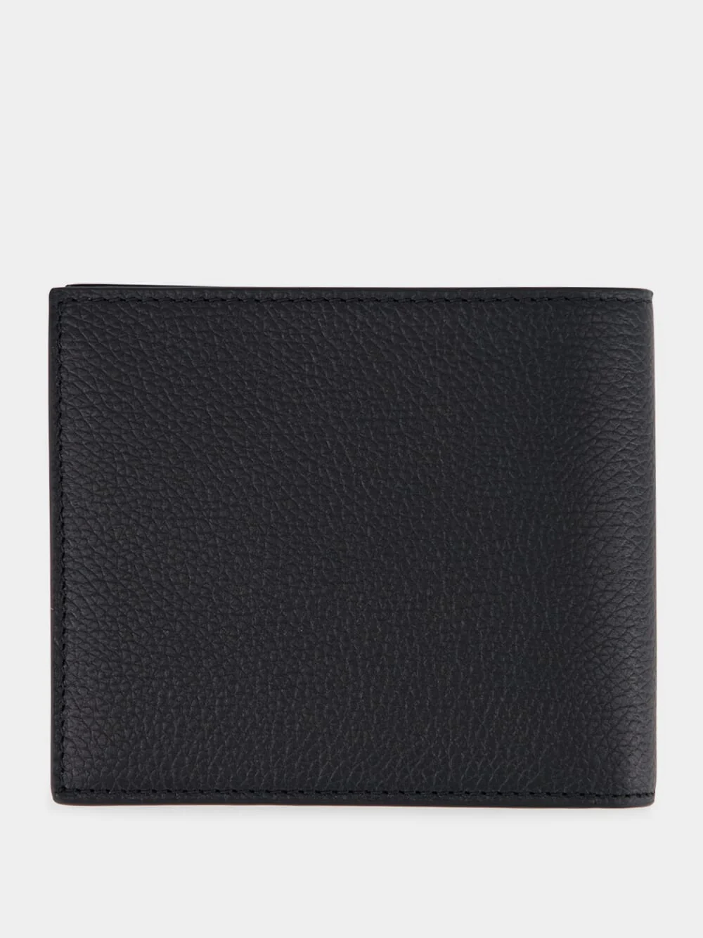 Black Grained Leather Square Wallet - Image 2